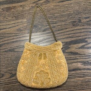 Elegant Gold Beaded Women's Bag